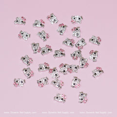 (Light Pink) 30 pcs Metal Hell0 Kitty Design Nail Charms (zircon alloy charm)