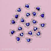 20 pcs Heart shape Charm for Nails Art Design (Blue stones)