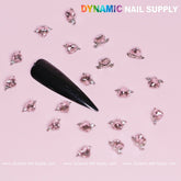 20 pcs Pink Sapphire Heart Charm (Solitaire shape) for Valentine Nails Design