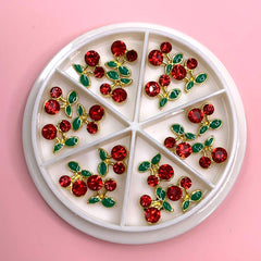 18 pcs Red Cherry Nail Charms (Medium size)