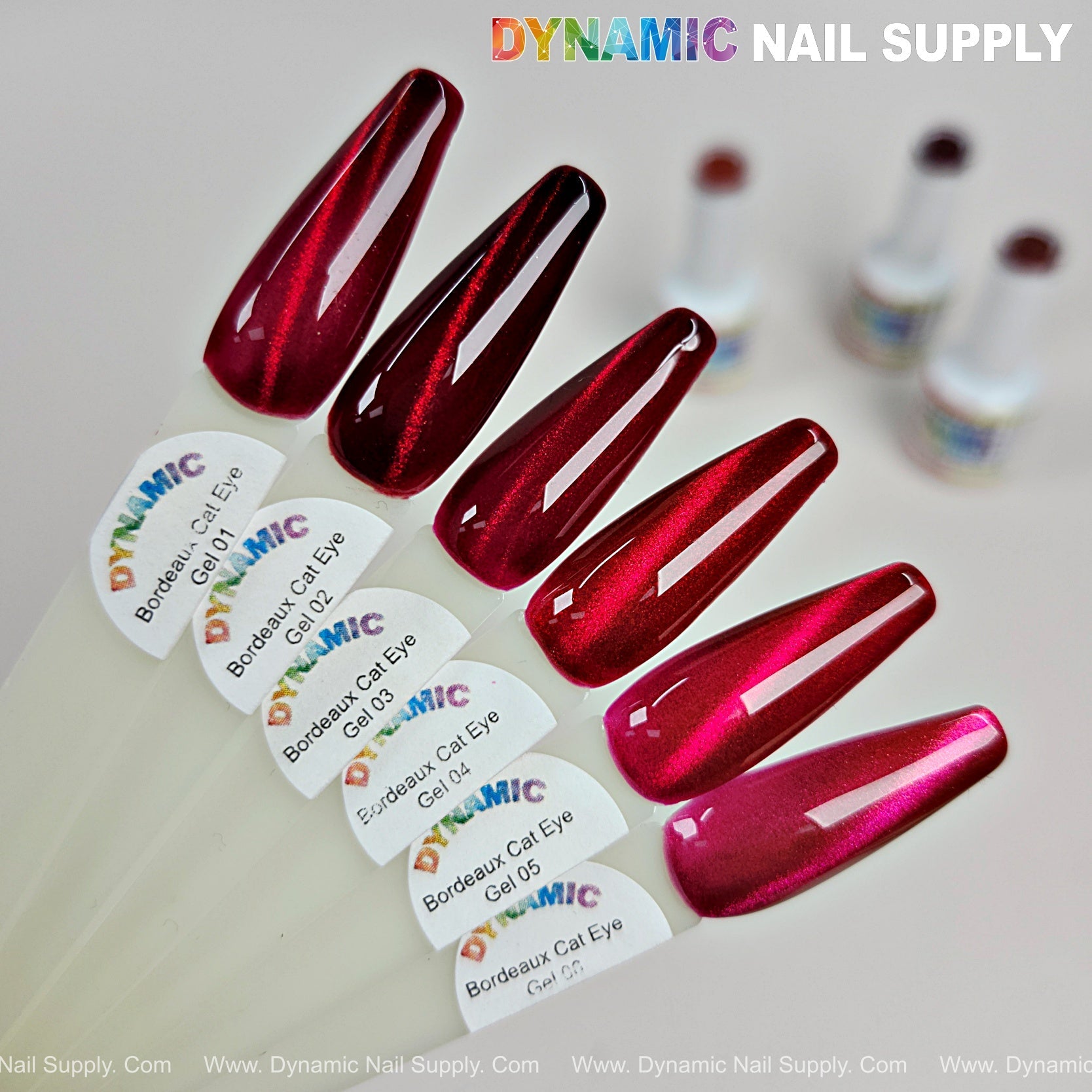 Bordeaux Cat Eye #6 - Magnetic Glassy Red Wine Shimmery Gel Polish