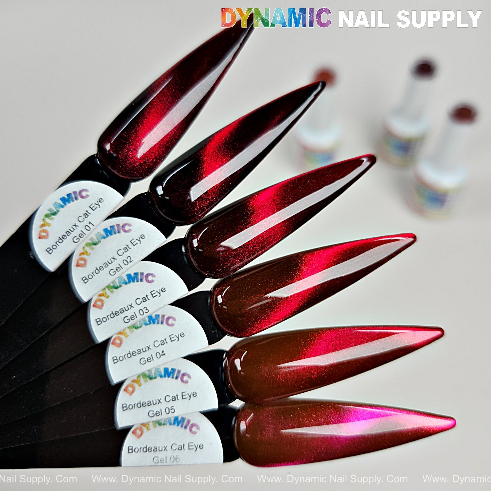 Bordeaux Cat Eye #6 - Magnetic Glassy Red Wine Shimmery Gel Polish
