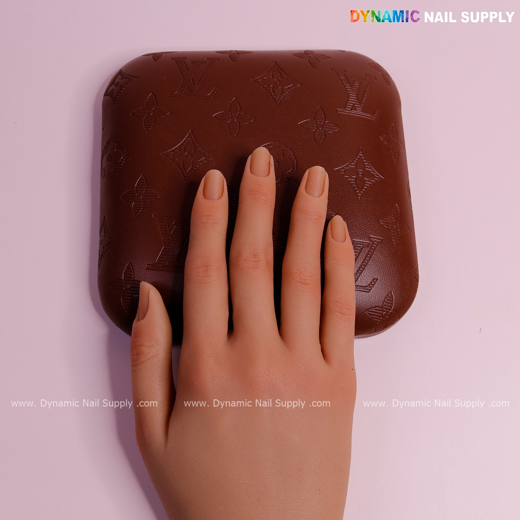 (Chocolate LV Engraved - Stripes Line logo) Elbow Pillow Pad for Nail Tech : Soft Pu Leather, Supportive, Built for Long Hours Usage