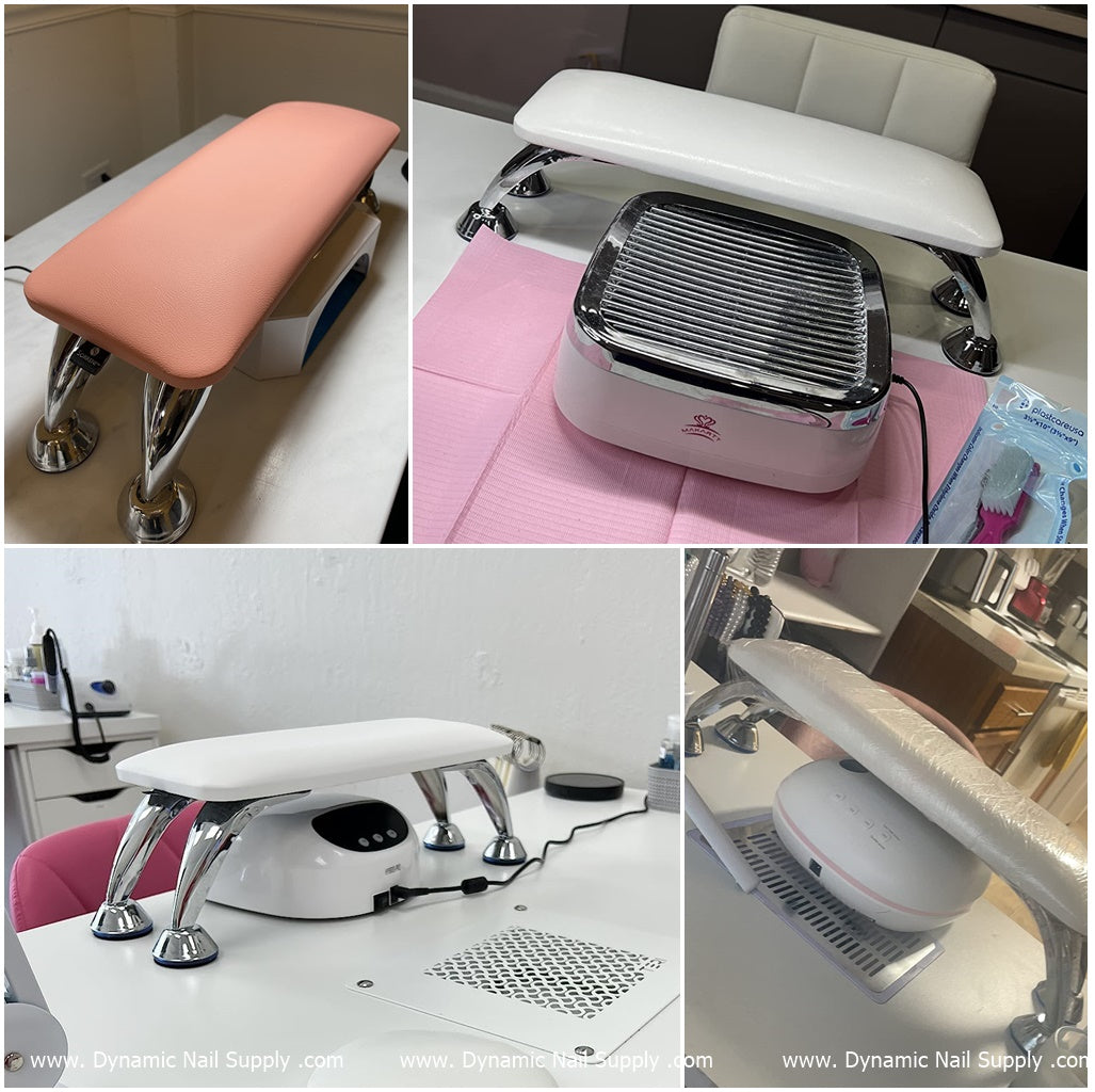 (Cute Pink Kitty LV) Leather Armrest with Cushion Pillow for Pedicure Manicure (Reposabrazos Para Manicura)