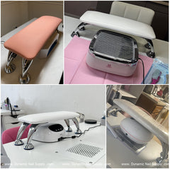 (Black LV Pattern) Big Arm Rest with Leather Pillow Cushion for Manicure Nails Service (Reposabrazos Para Manicura)