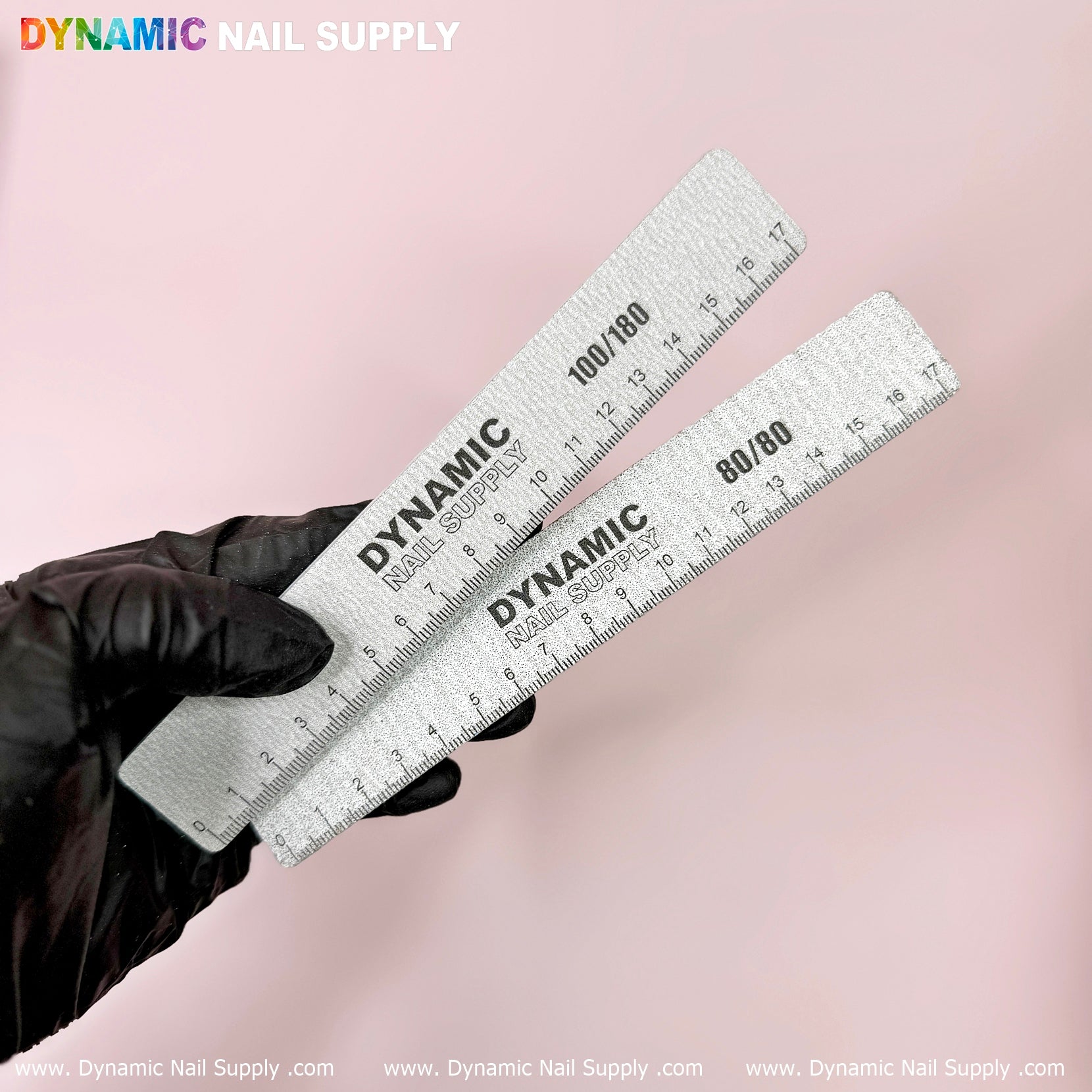 10 pcs Square Nail files Grit 80/80 Professional grade Jumbo size with Hard board (Emery board)