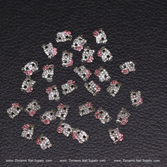 (Light Pink) 30 pcs Metal Hell0 Kitty Design Nail Charms  (zircon alloy charm)