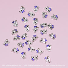 (Royal Blue) 30 pcs Metal Hell0 Kitty Design Nail Charms  (zircon alloy charm)