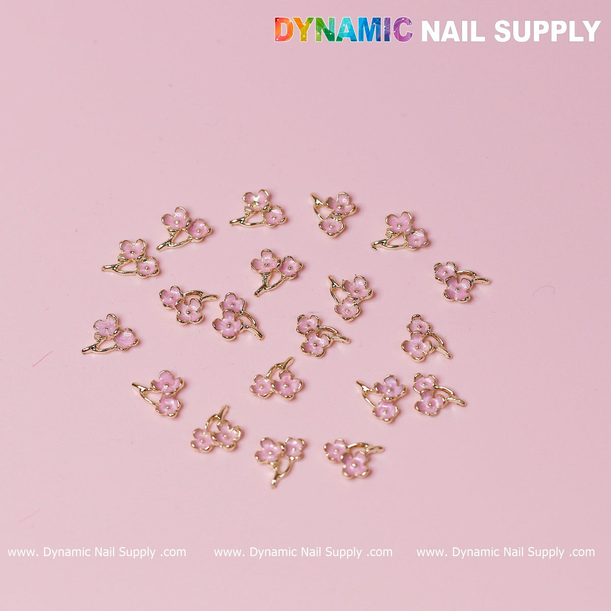 20 pcs Pink Cherry Blossom Flower Charms for Valentines Nails Design
