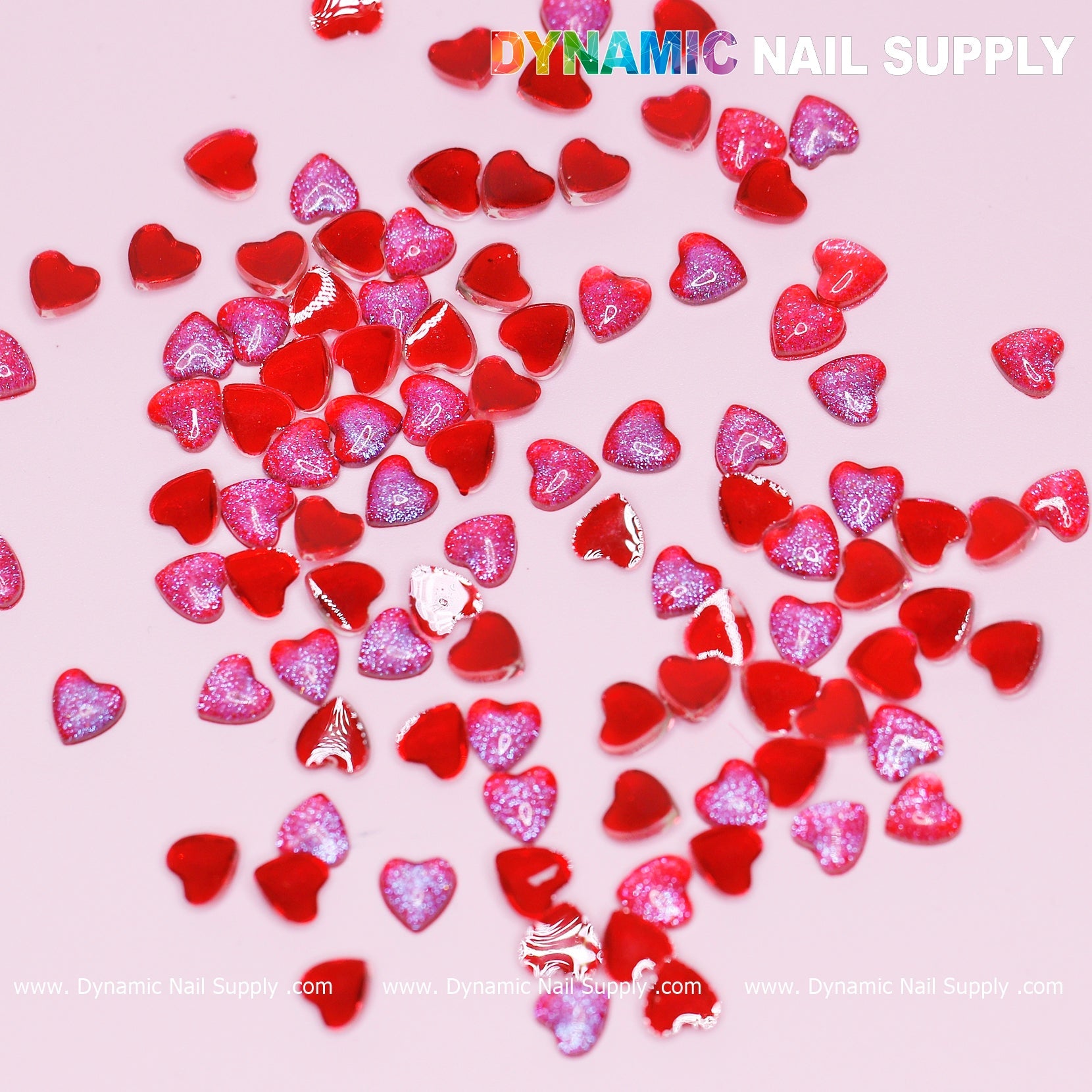 90 pcs Red Resin Heart Shape Charm for Valentine Nails Design